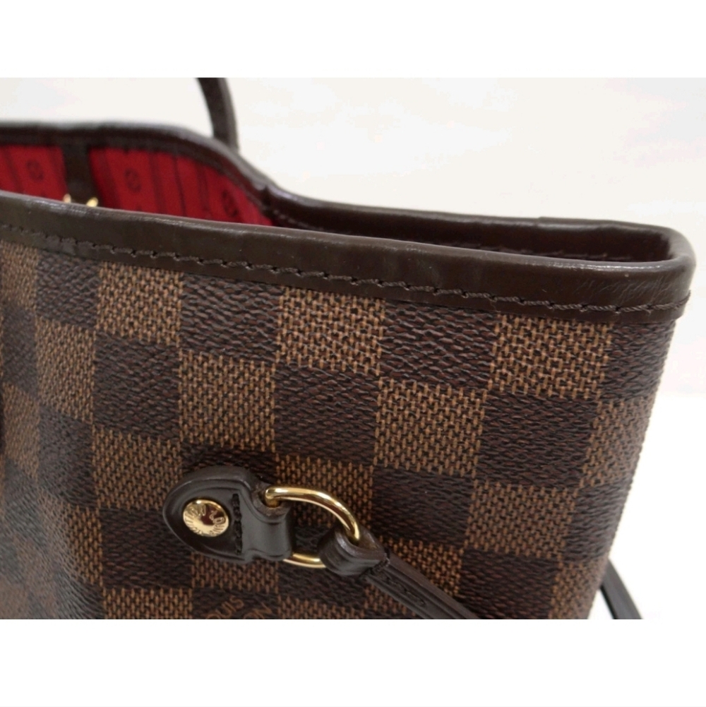 💕Louis Vuitton Tote Bag Neverfull MM Damier Ebene "Cherry RED Interior" - Picture 10 of 16